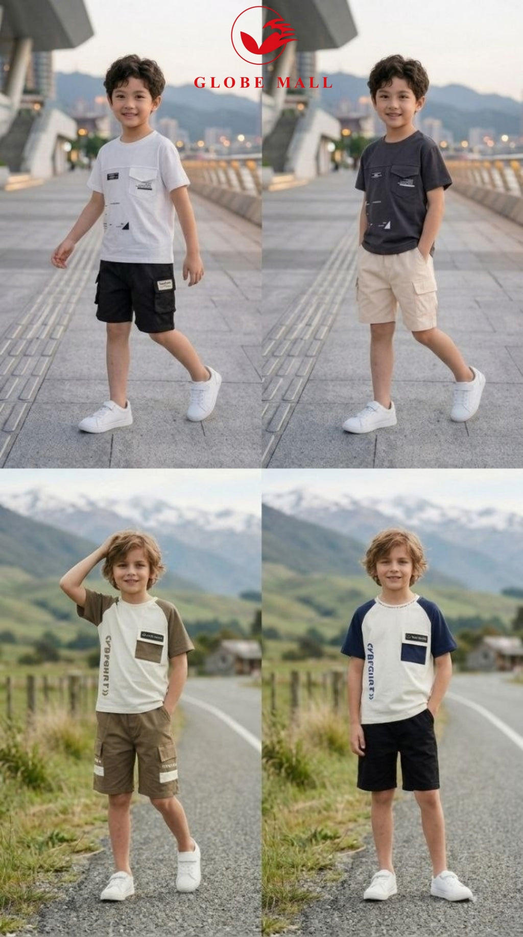 Urban Explorer Tee & Cargo Shorts Set