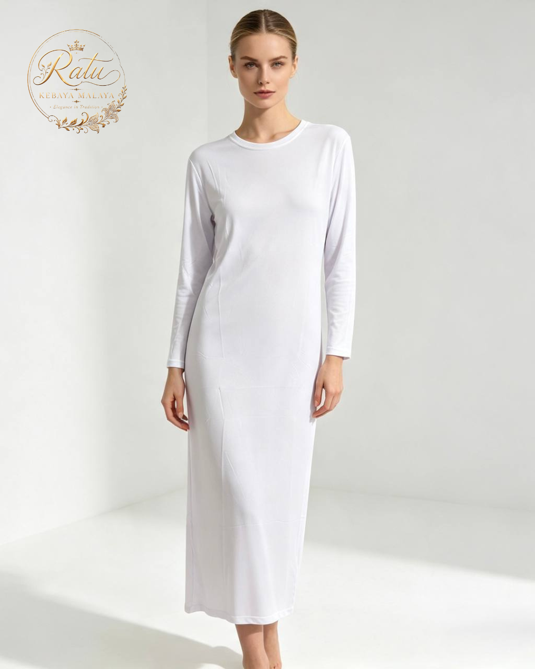Women's Plain Long Sleeve Long Nightdress