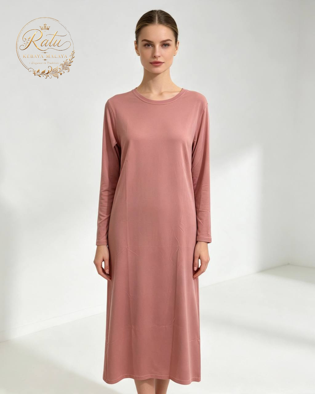 Women's Plain Long Sleeve Long Nightdress