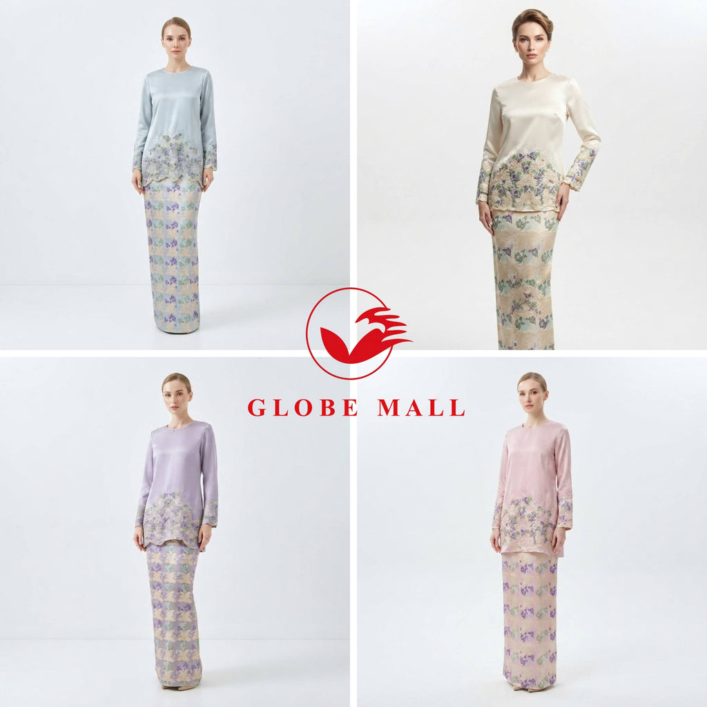Ladies Floral Printed Baju Kurung Pahang Set