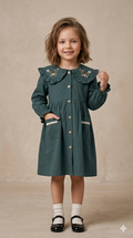 Vintage Scalloped Peter Pan Shirt Dress