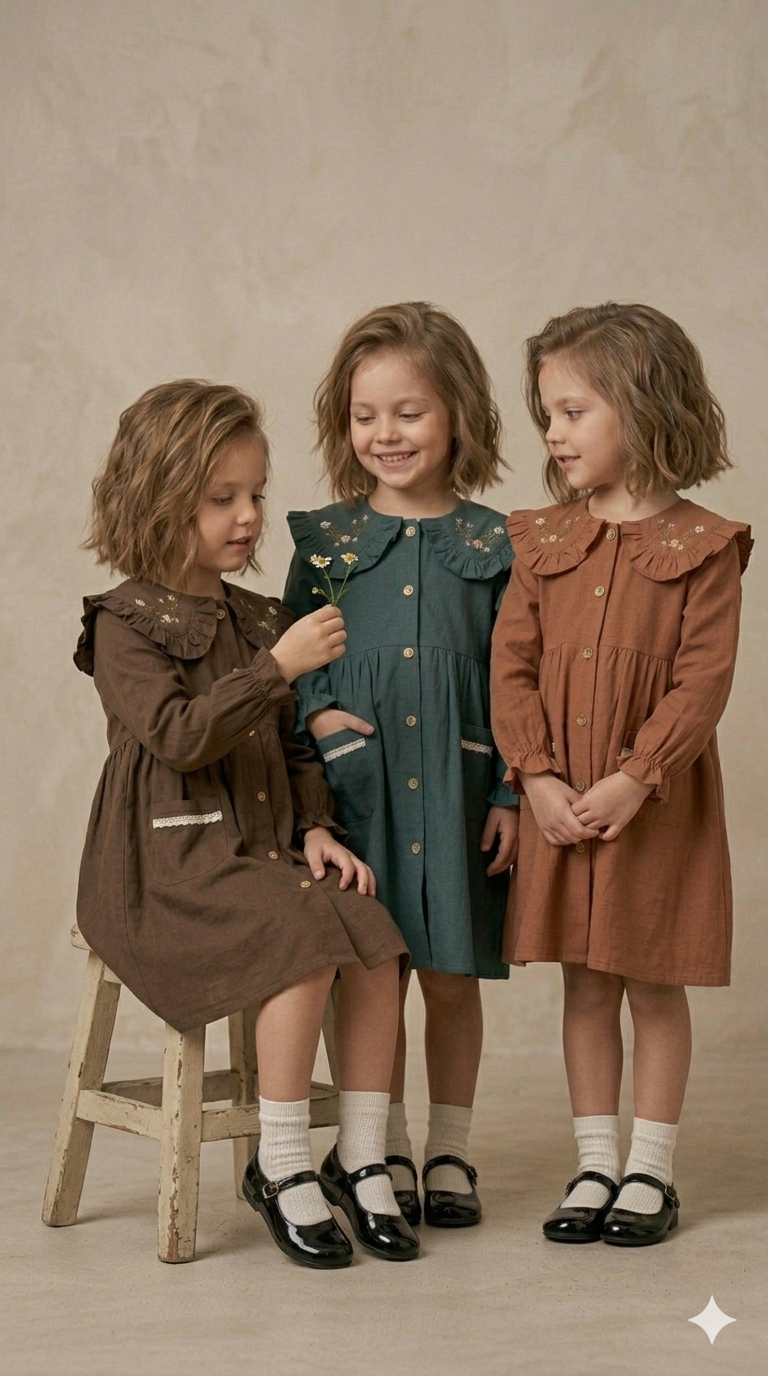 Vintage Scalloped Peter Pan Shirt Dress