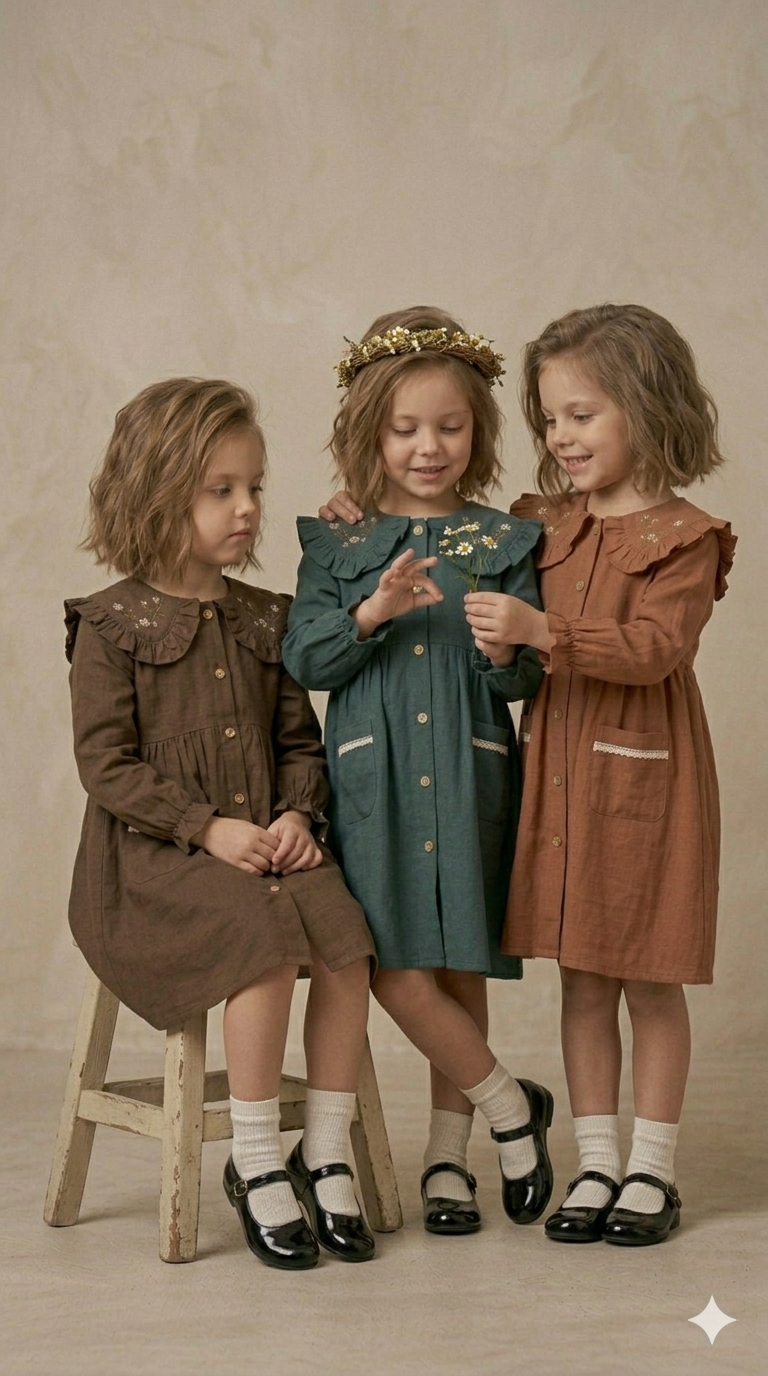 Vintage Scalloped Peter Pan Shirt Dress