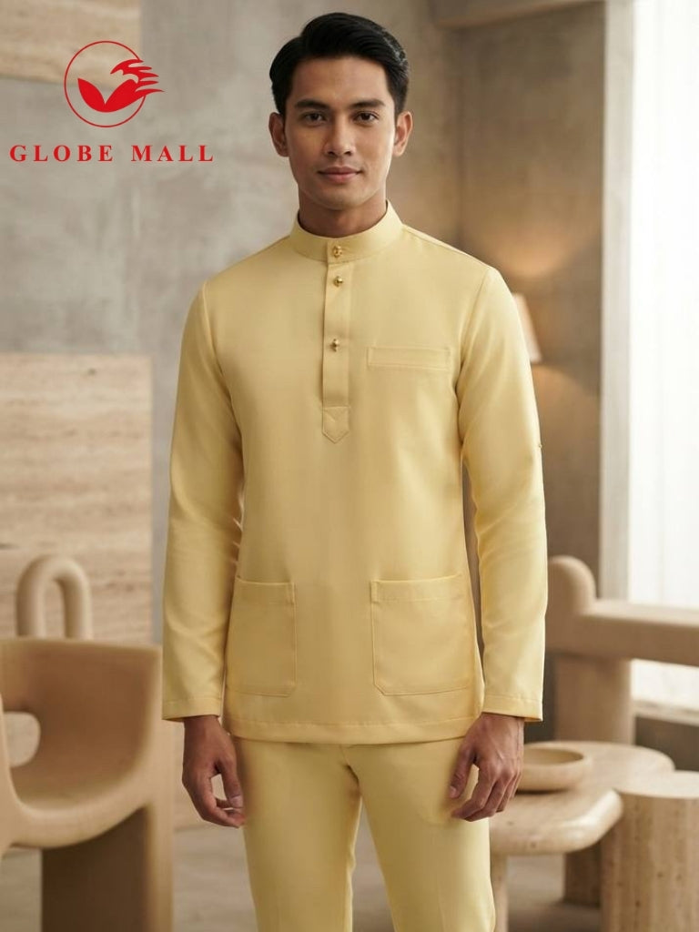 Aryan Premium Slim-Fit Baju Melayu Set
