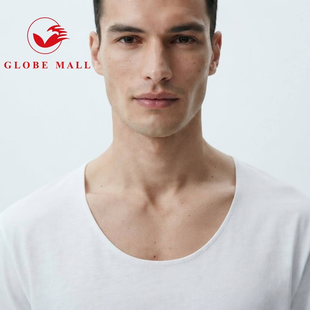 Men’s Classic Deep U-Neck Pagoda T-Shirt