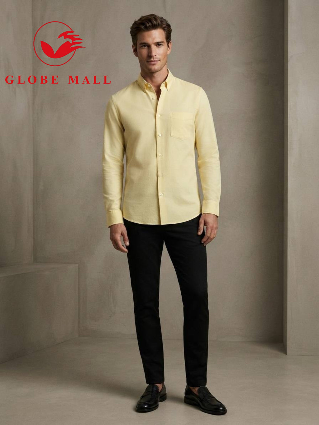 Men's Long Sleeve Button-Down Oxford Shirt