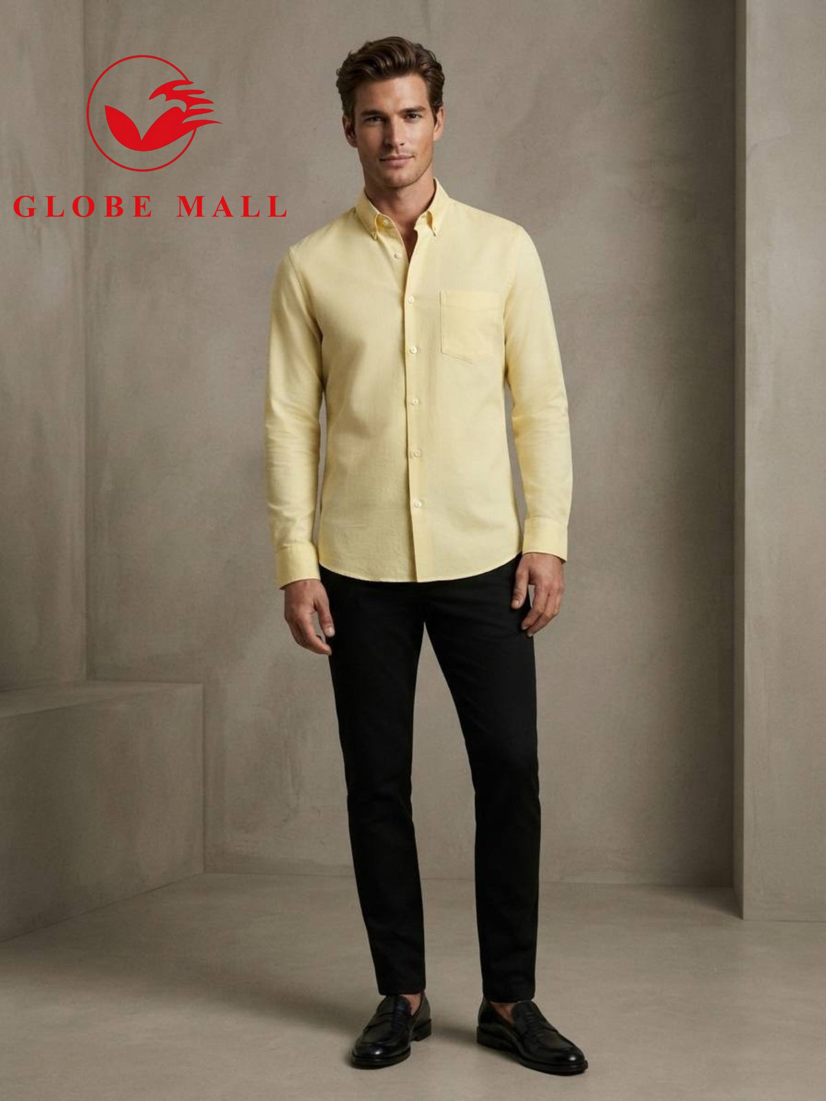 Men's Long Sleeve Button-Down Oxford Shirt