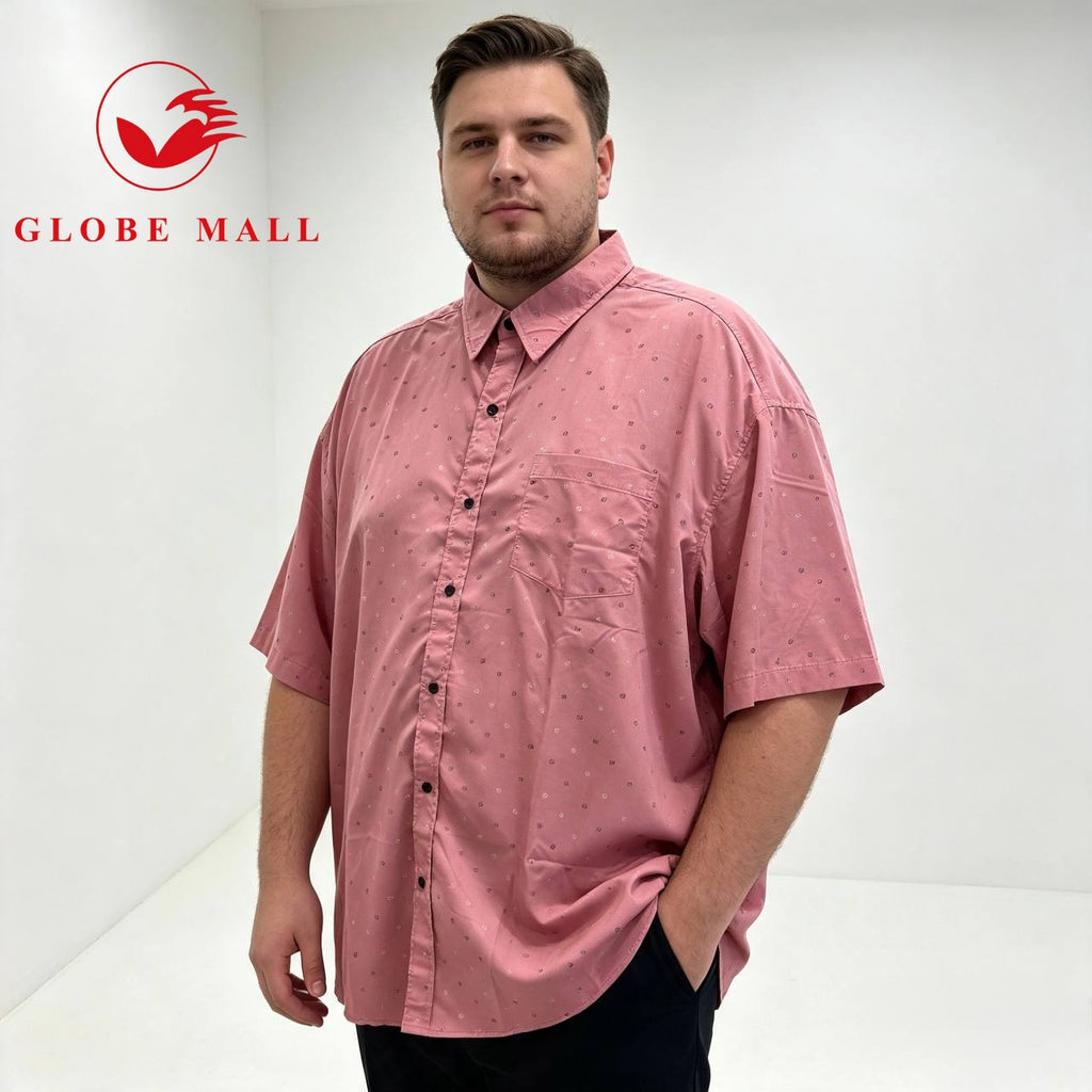 Men’s Plus Size Short Sleeve Printed Casual Shirt