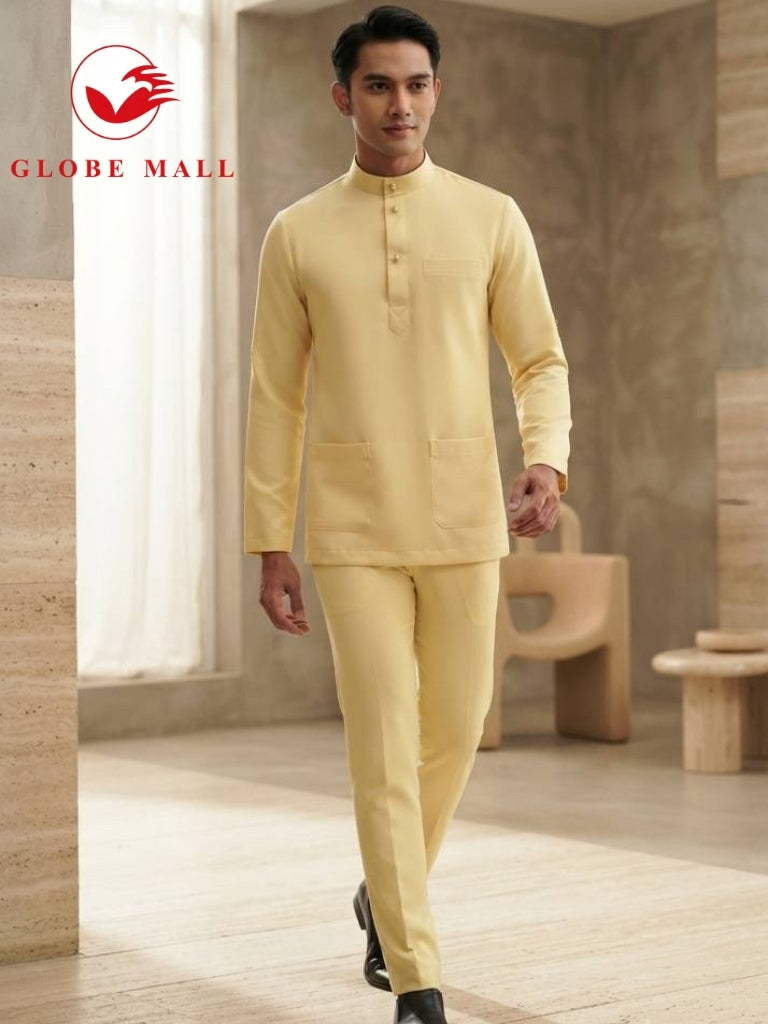 Aryan Premium Slim-Fit Baju Melayu Set