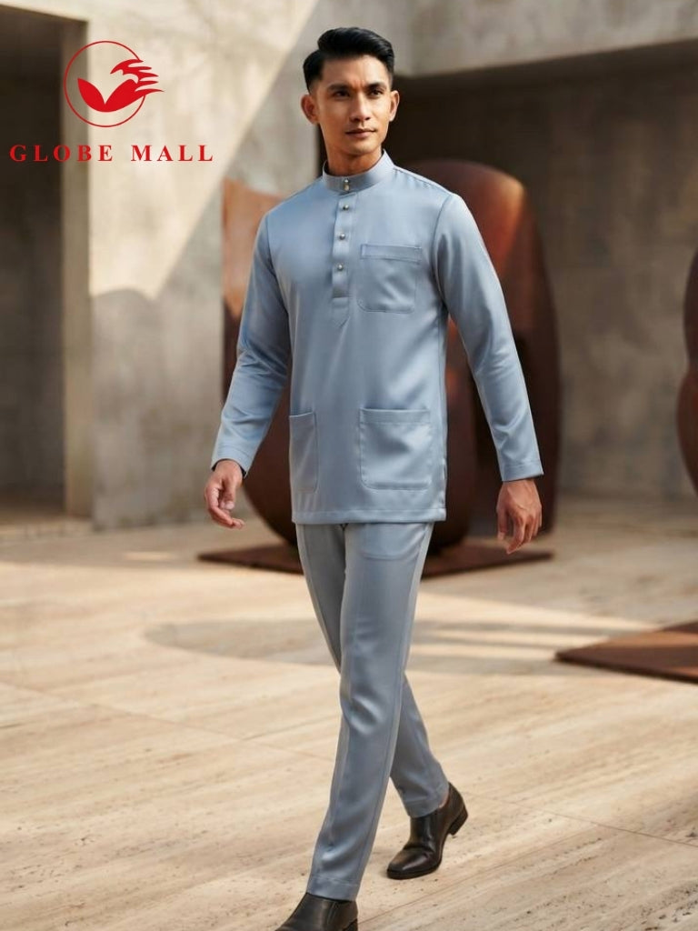 Aryan Premium Slim-Fit Baju Melayu Set