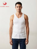 Men’s Ribbed Cotton V-Neck Pagoda Singlet Undershirt