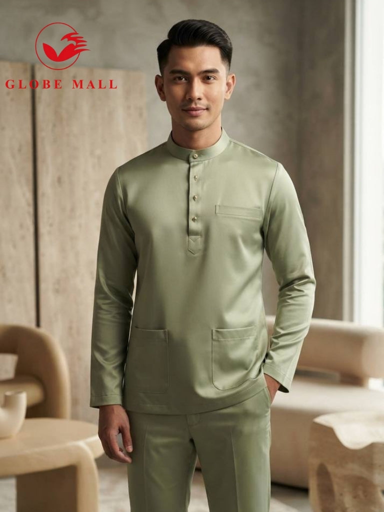 Aryan Premium Slim-Fit Baju Melayu Set