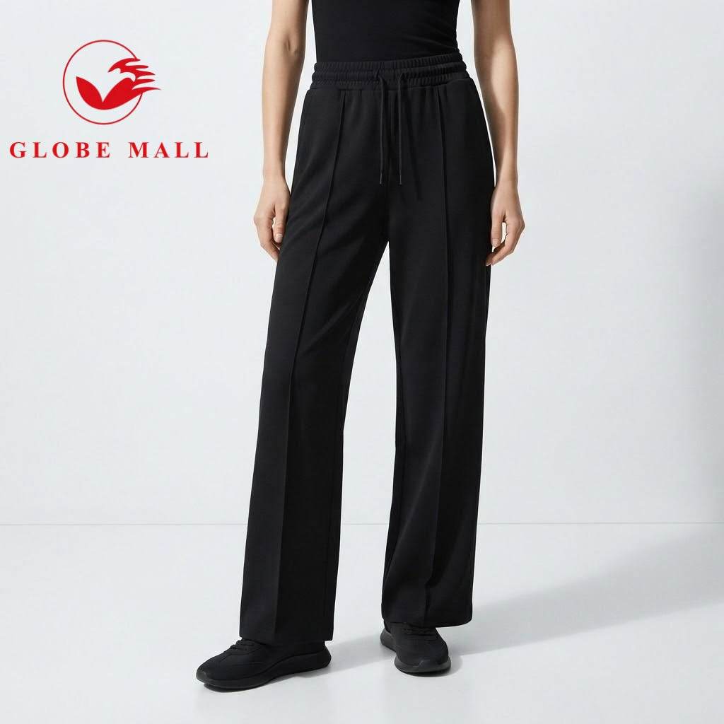 Women’s High-Waisted Wide-Leg Drawstring Sport Pants