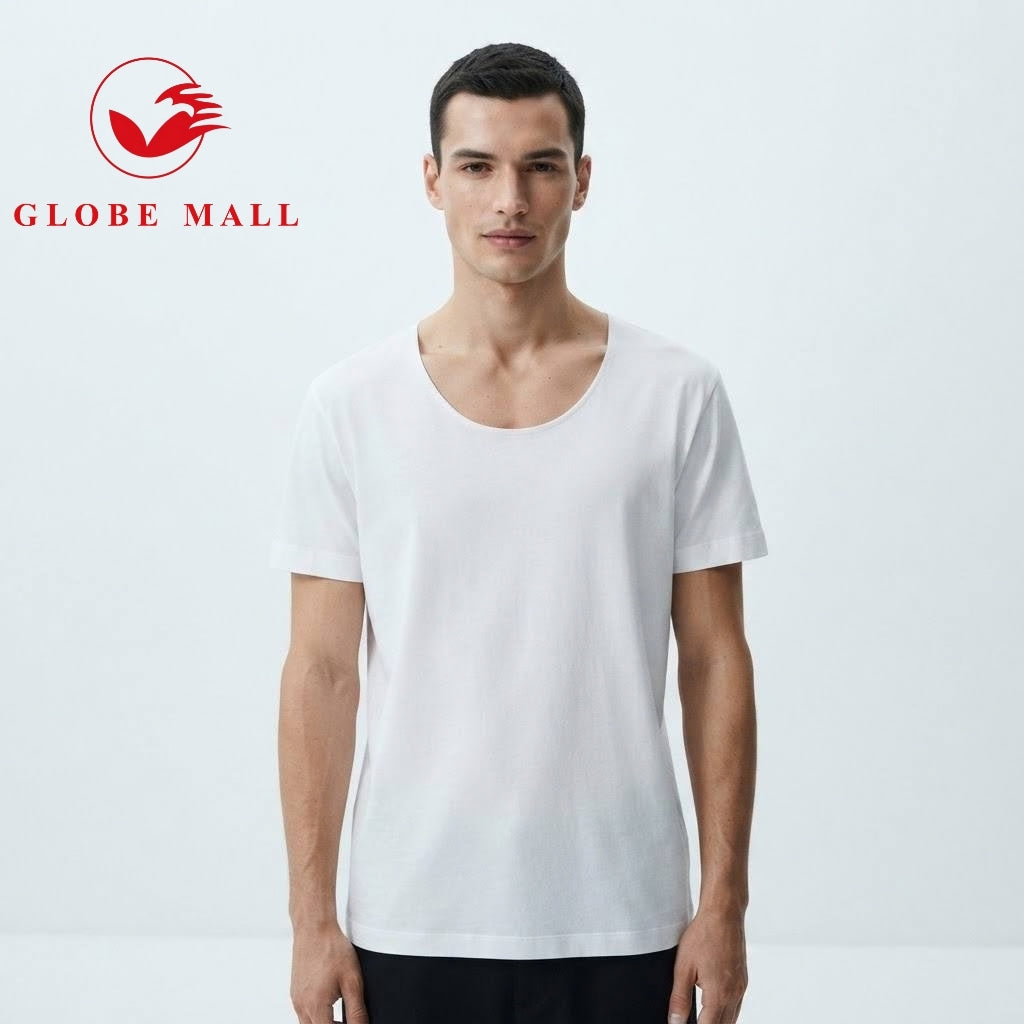 Men’s Classic Deep U-Neck Pagoda T-Shirt