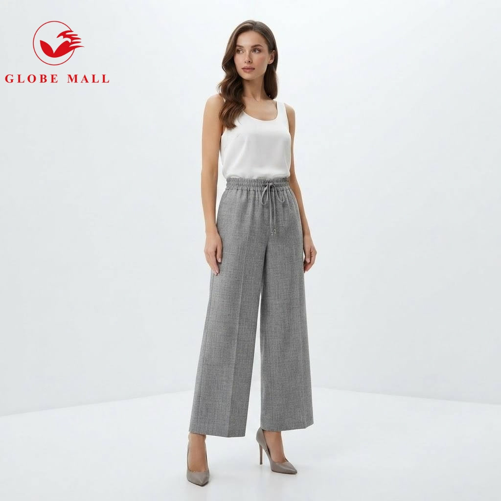 Women’s High-Waisted Wide-Leg Linen Palazzo Pants