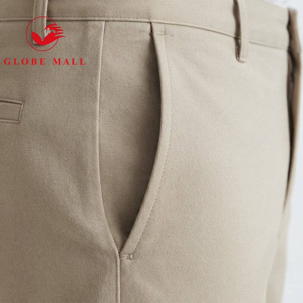 Men’s Slim-Fit Khaki Chino Slacks