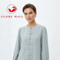 Oriental Button Long Sleeve Muslimah Blouse