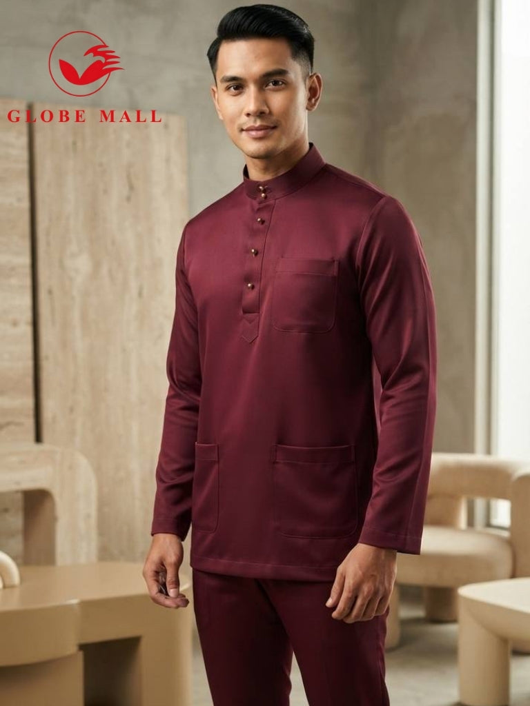 Aryan Premium Slim-Fit Baju Melayu Set
