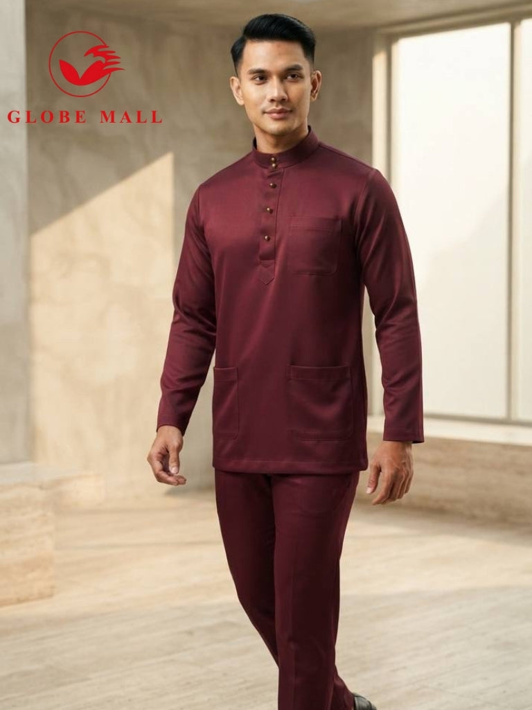 Aryan Premium Slim-Fit Baju Melayu Set
