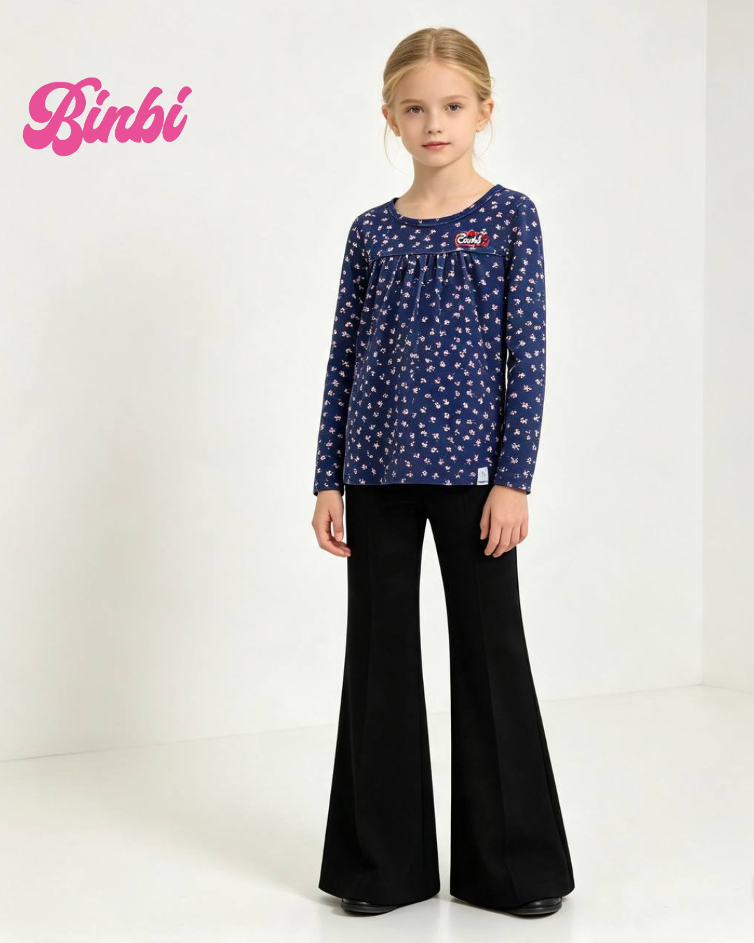 Girls' Ditsy Floral Print Long Sleeve Top