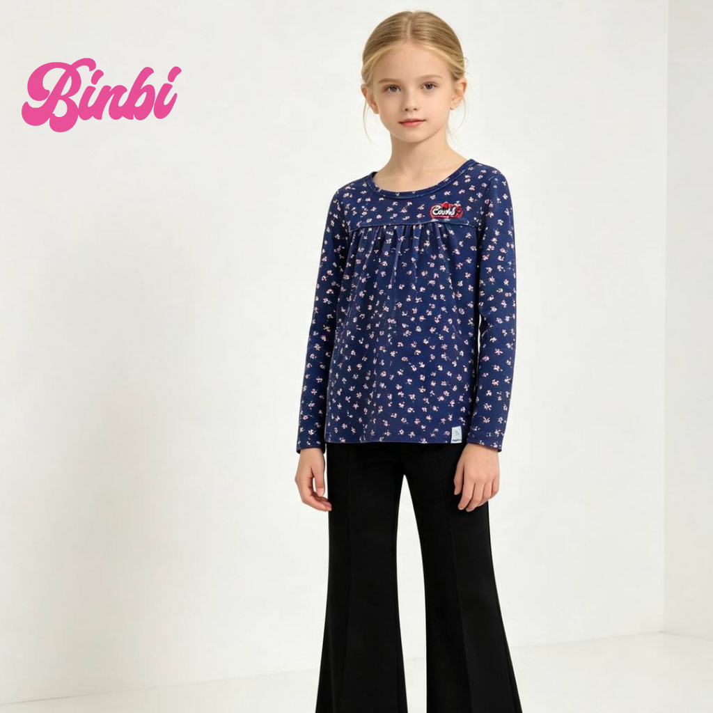 Girls' Ditsy Floral Print Long Sleeve Top