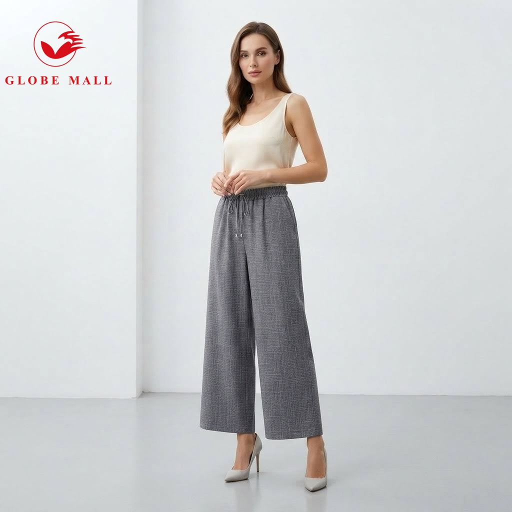 Women’s High-Waisted Wide-Leg Linen Palazzo Pants