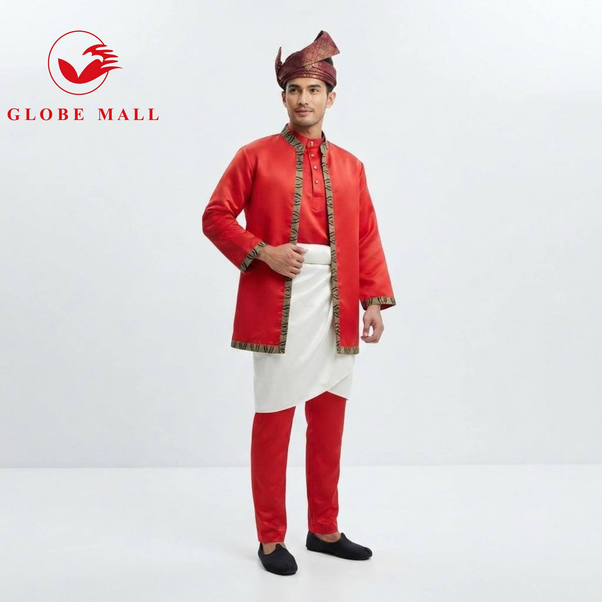 Men’s Traditional Songket Trim Baju Layang Outerwear Jacket