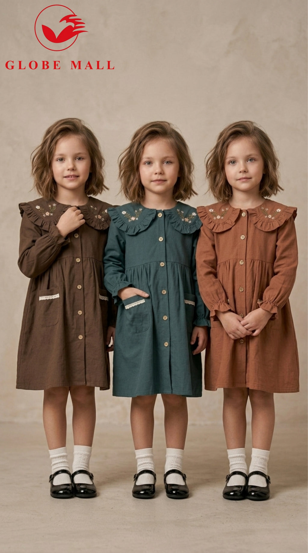 Vintage Scalloped Peter Pan Shirt Dress