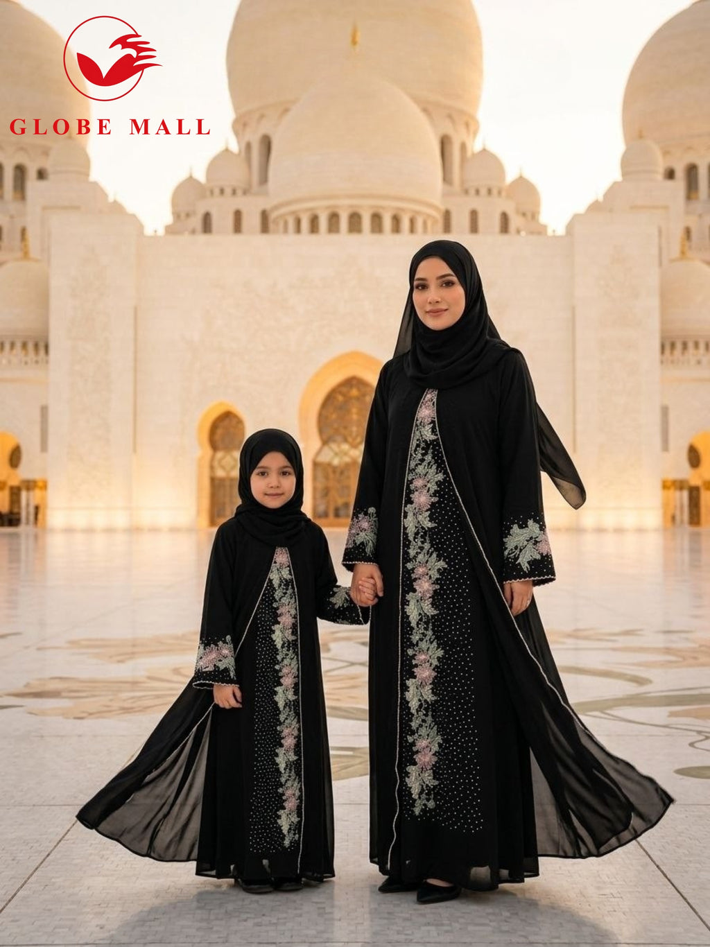 Malika Embroidered Luxe Jubah Set