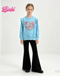 Girls' Ruffle Shoulder Long Sleeve Sweatshirt