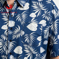 Men’s Plus Size Tropical Leaf Print Short Sleeve Hawaiian Casual Shirt