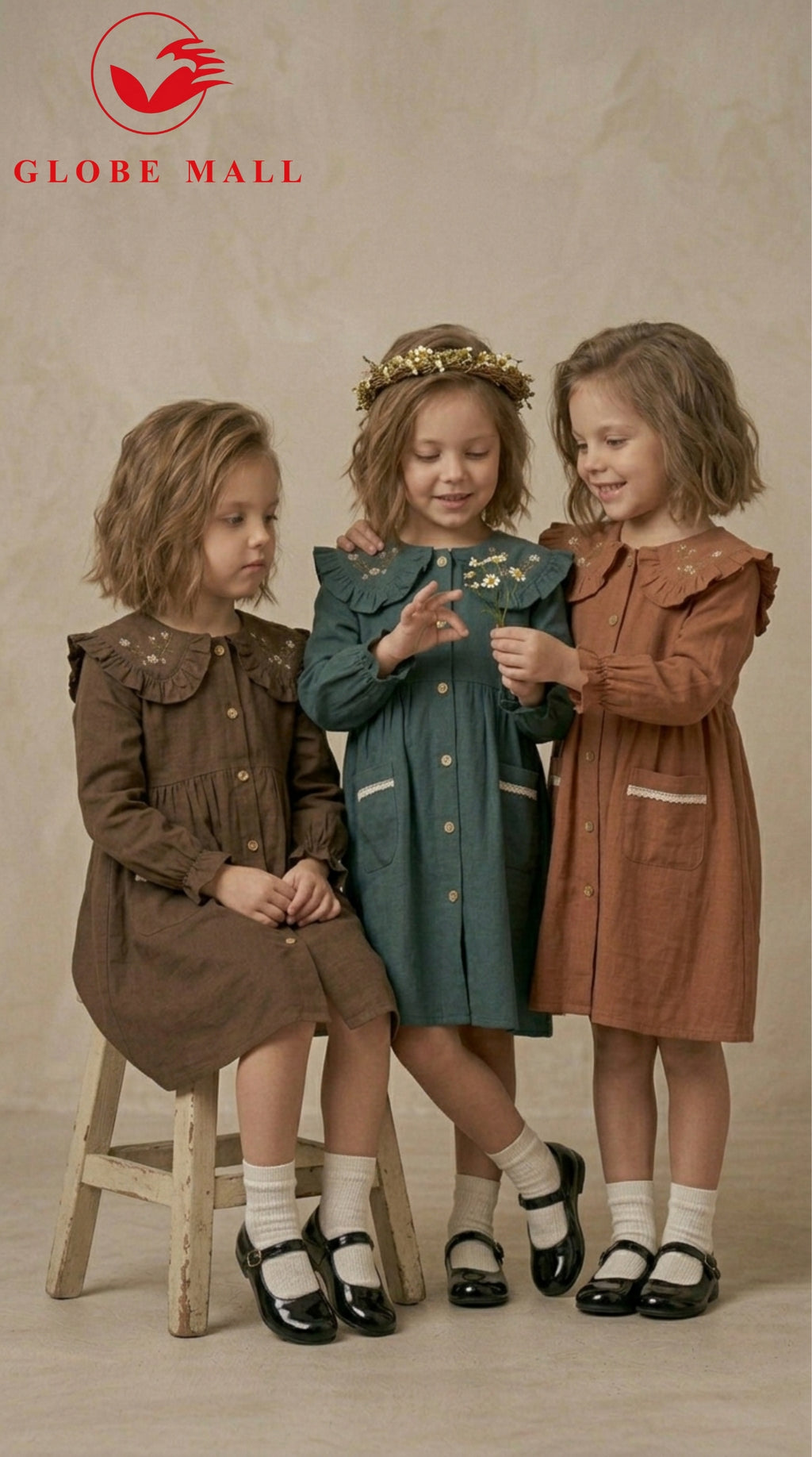 Vintage Scalloped Peter Pan Shirt Dress