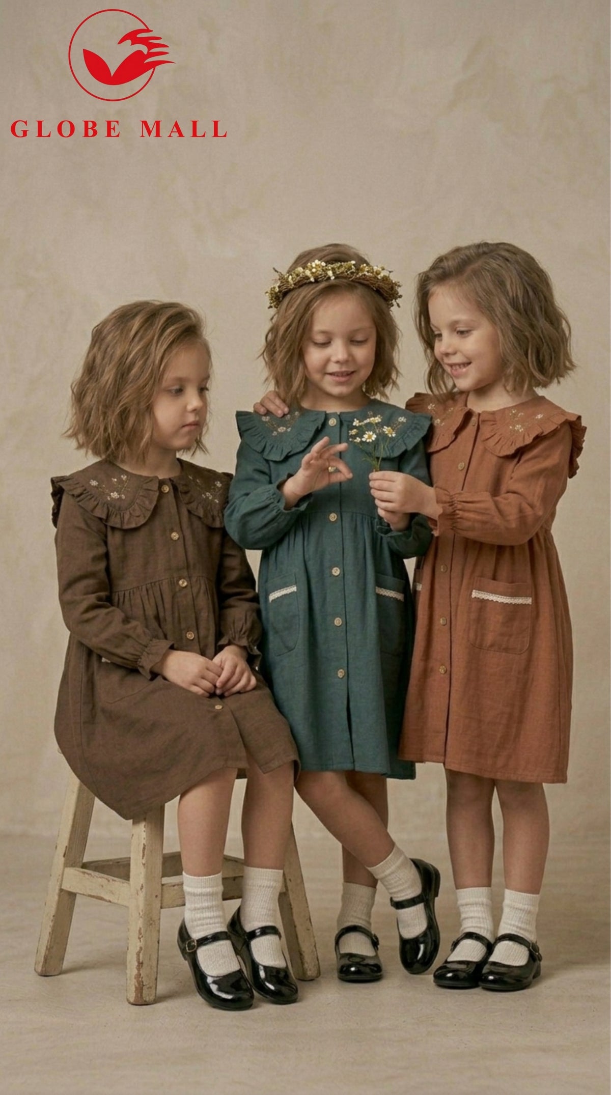 Vintage Scalloped Peter Pan Shirt Dress