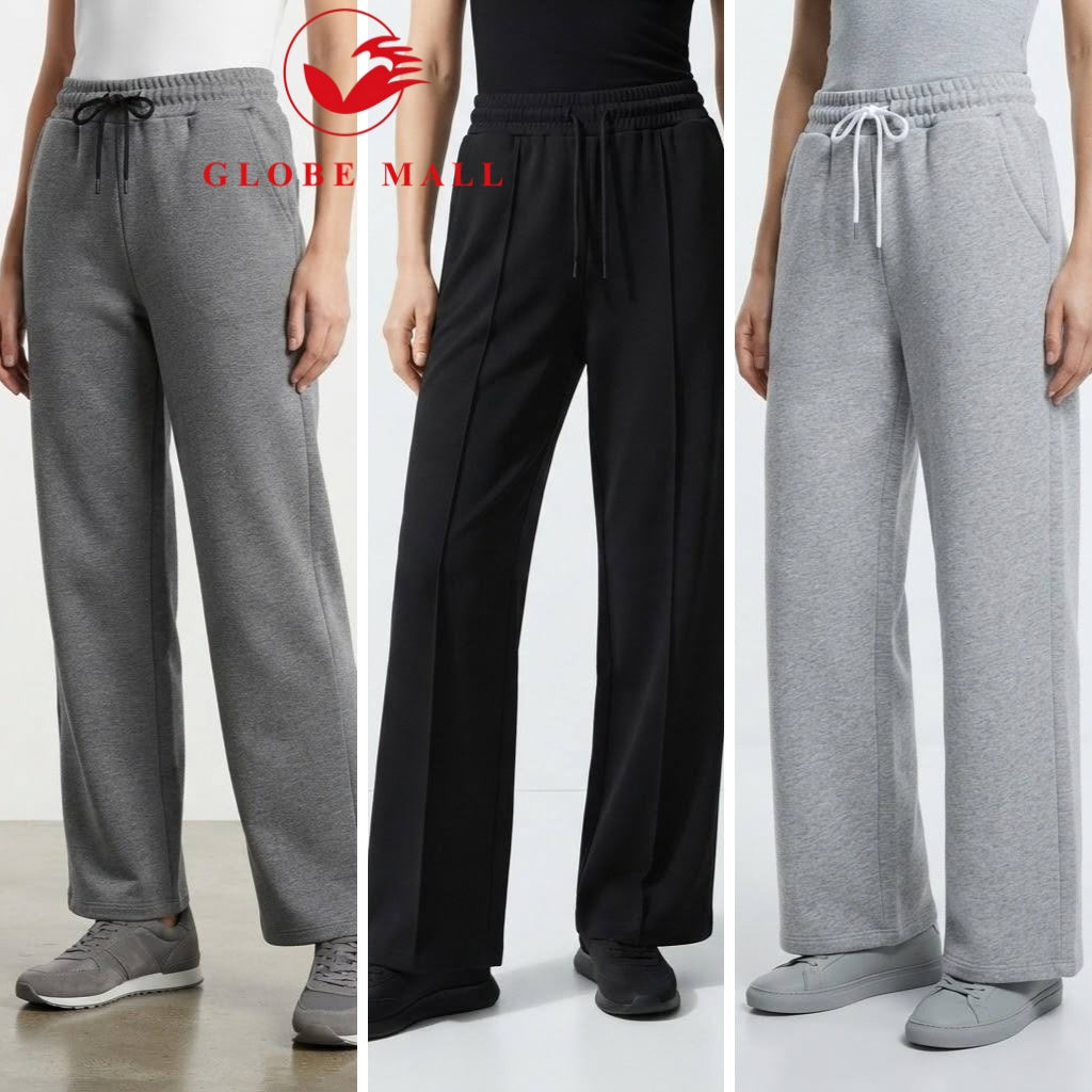 Women’s High-Waisted Wide-Leg Drawstring Sport Pants