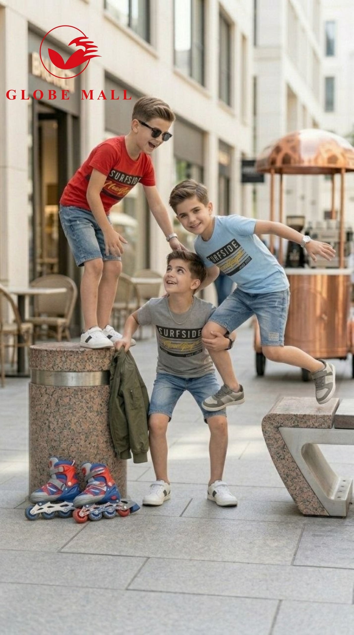 Surfside Boulevard Tee & Denim Shorts Set