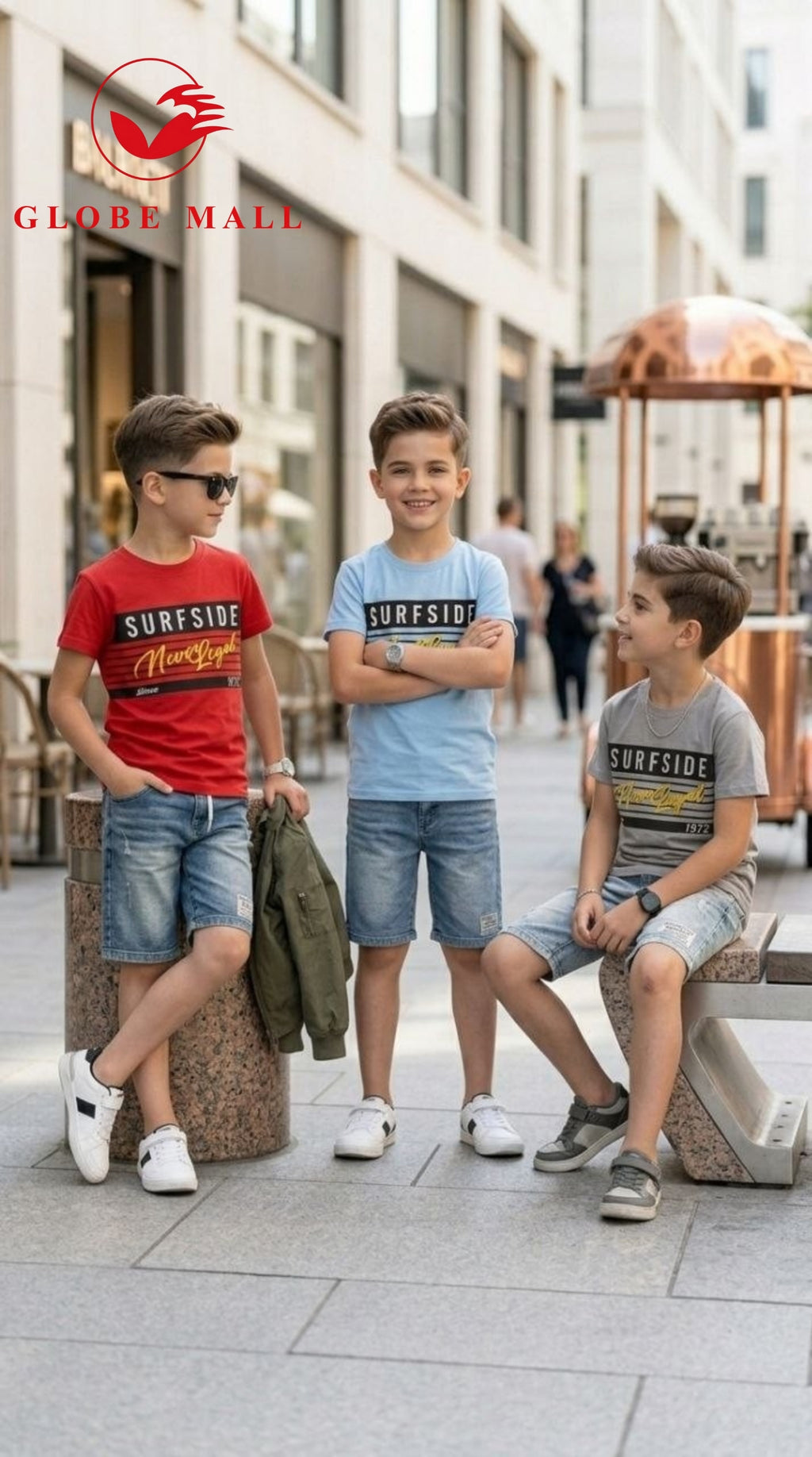 Surfside Boulevard Tee & Denim Shorts Set