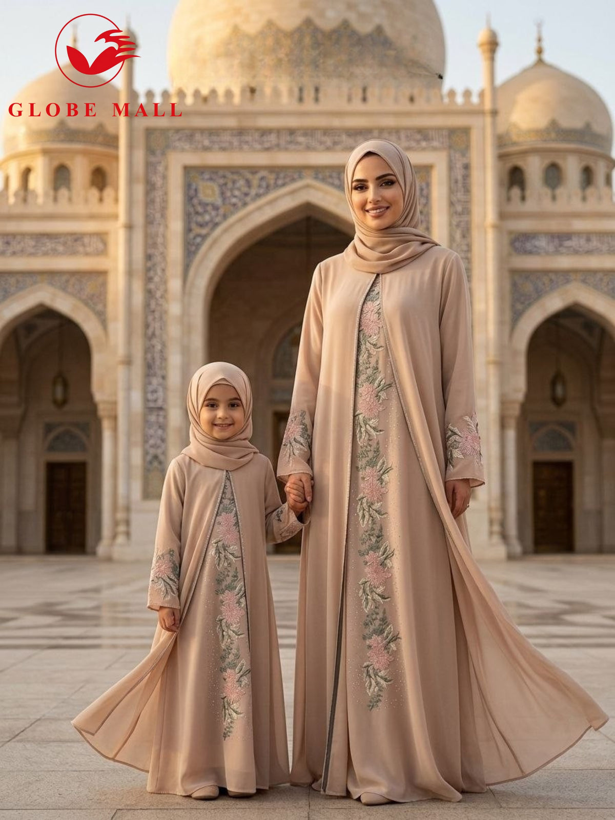 Malika Embroidered Luxe Jubah Set