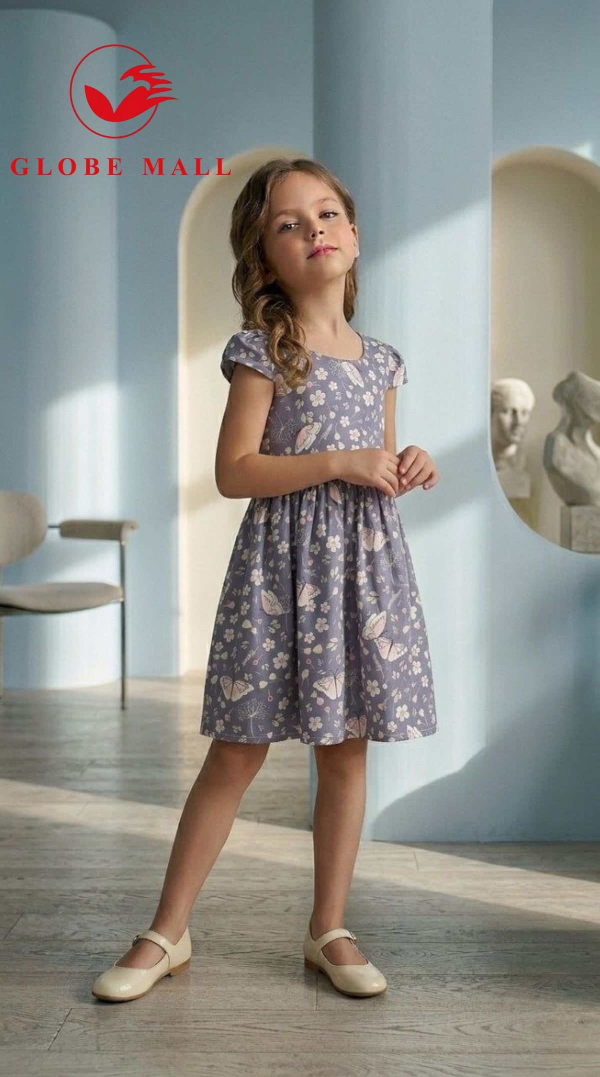 Sweet Butterfly Floral Day Dress