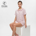 Women's Floral Print Short Sleeve & Shorts Pajamas Set