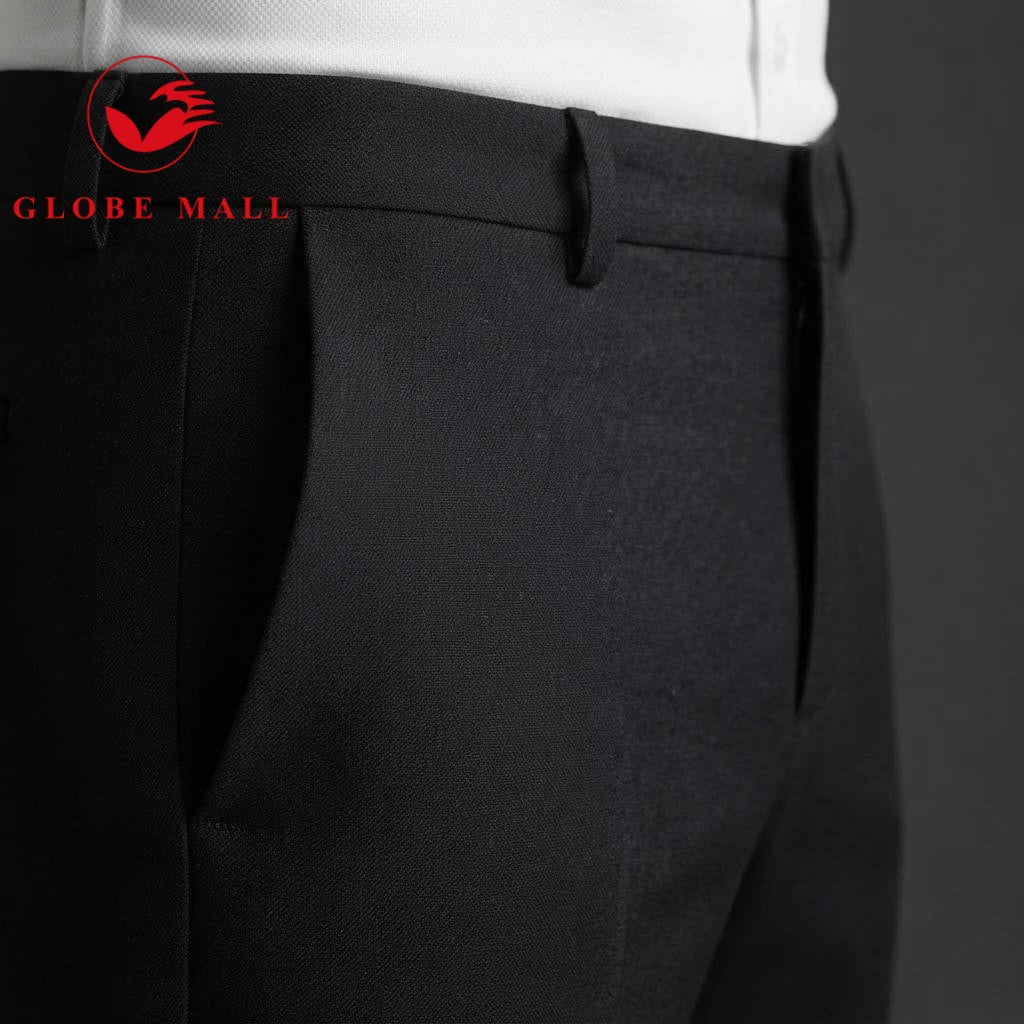 Men’s Slim Fit Formal Slacks Pants (Black)