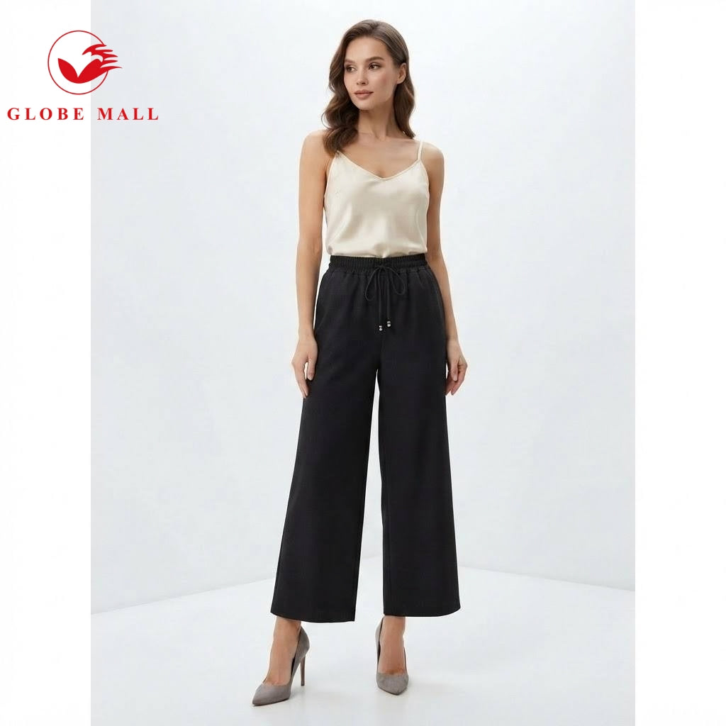 Women’s High-Waisted Wide-Leg Linen Palazzo Pants