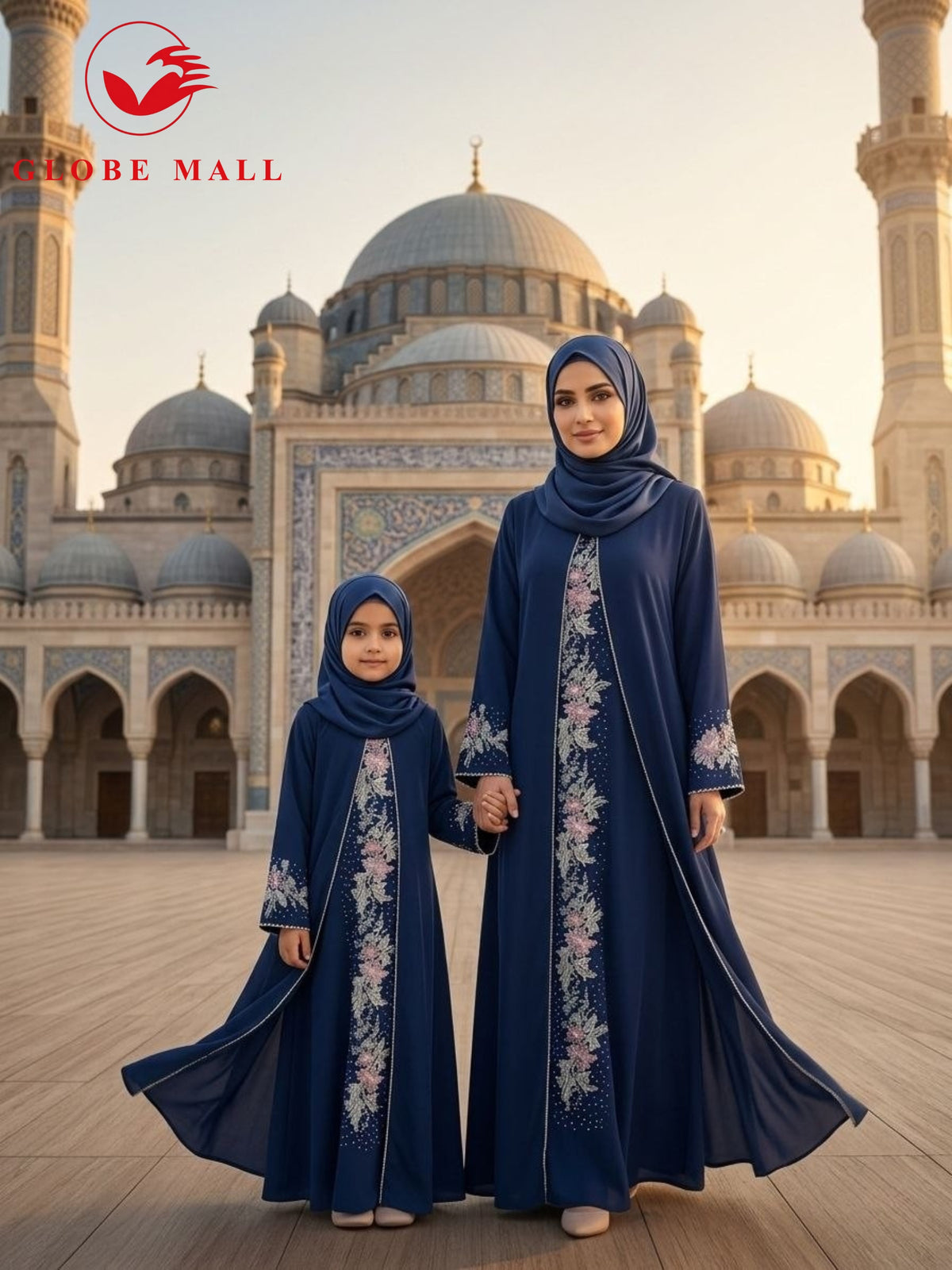 Malika Embroidered Luxe Jubah Set