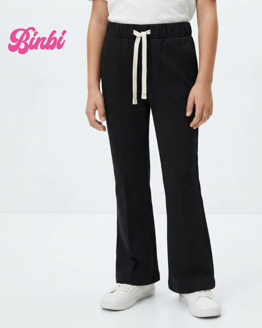 Kids' Drawstring Elastic Waist Flared Long Pants
