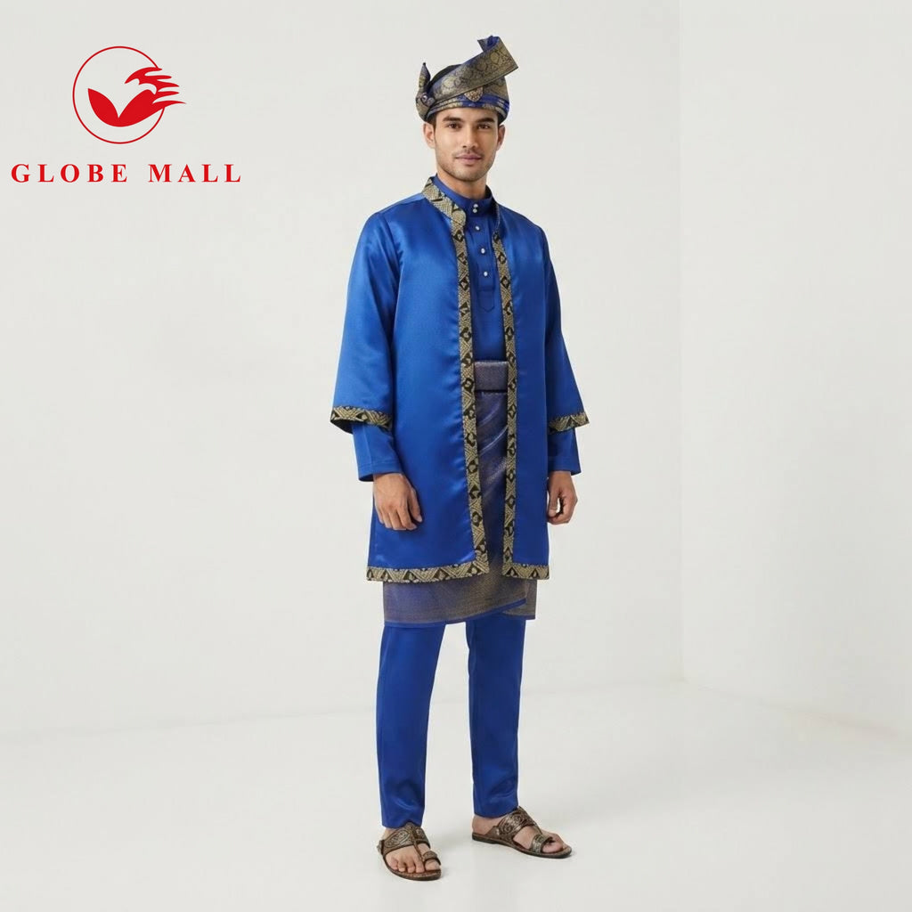 Men’s Traditional Songket Trim Baju Layang Outerwear Jacket
