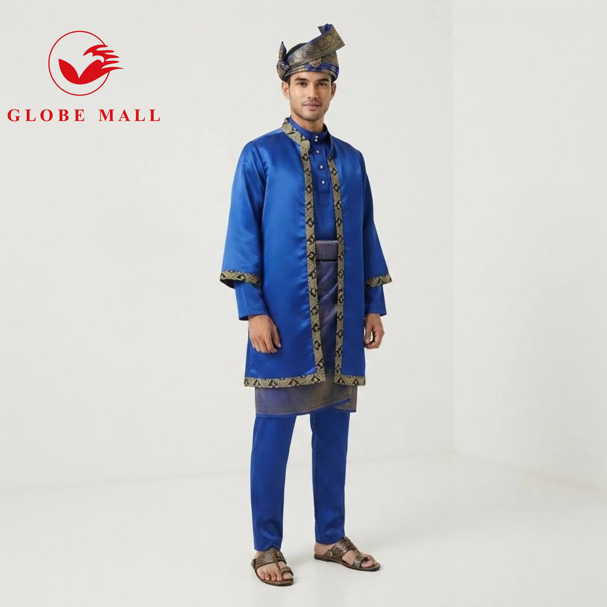 Men’s Traditional Songket Trim Baju Layang Outerwear Jacket