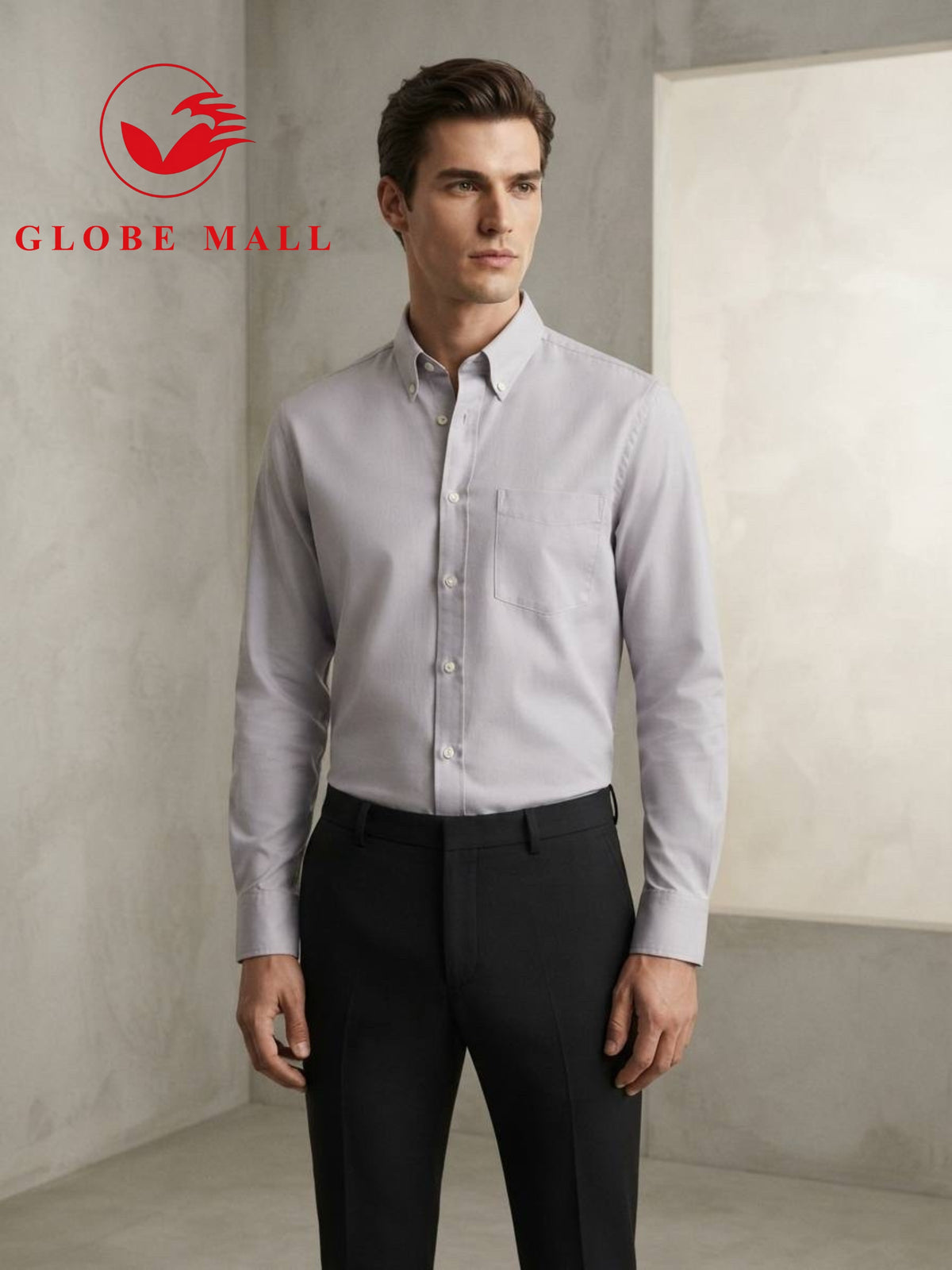 Men's Long Sleeve Button-Down Oxford Shirt
