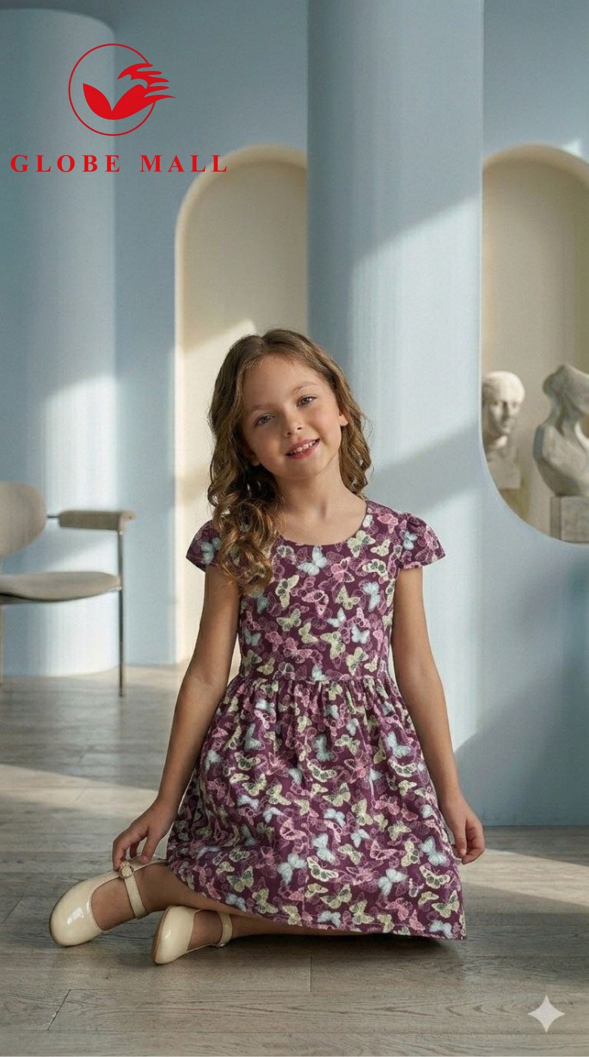 Sweet Butterfly Floral Day Dress