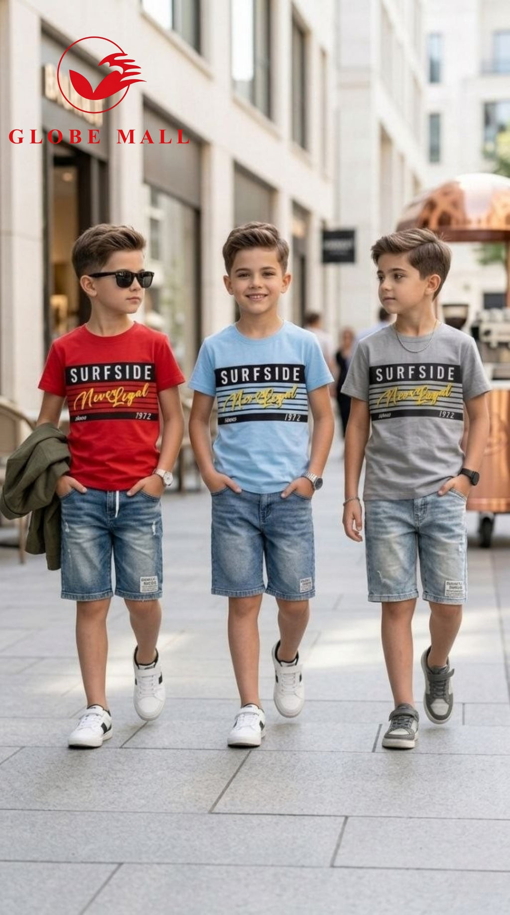 Surfside Boulevard Tee & Denim Shorts Set