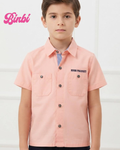 Boys' Double Pocket Short Sleeve Button-Down Shirt