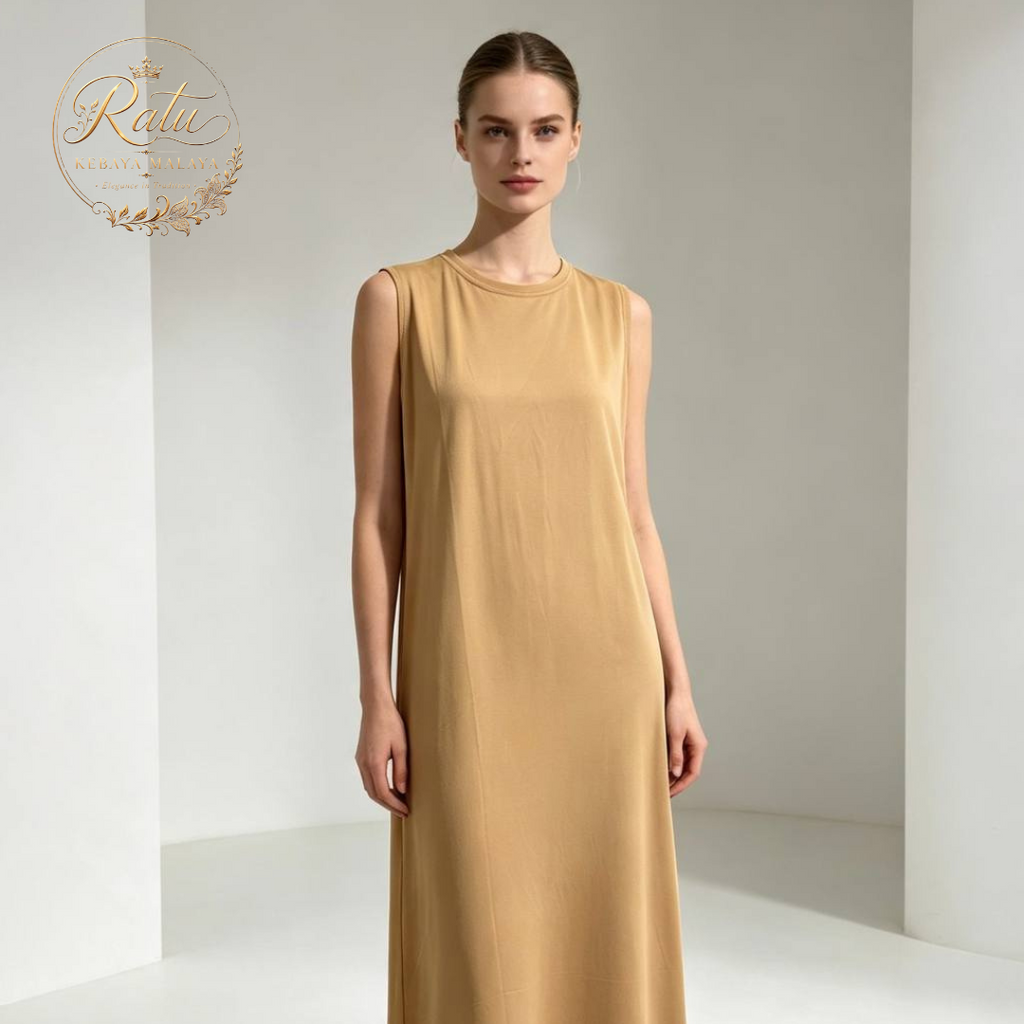 Women's Plain Sleeveless Long Nightdress